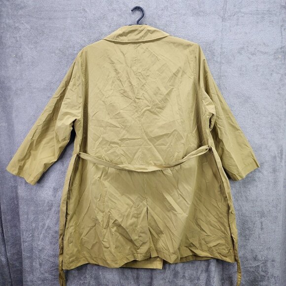 Womens Tan Green Raincoat Water Resistant Long Sleeve Ava & Viv Plus Size 2X - Picture 5 of 11